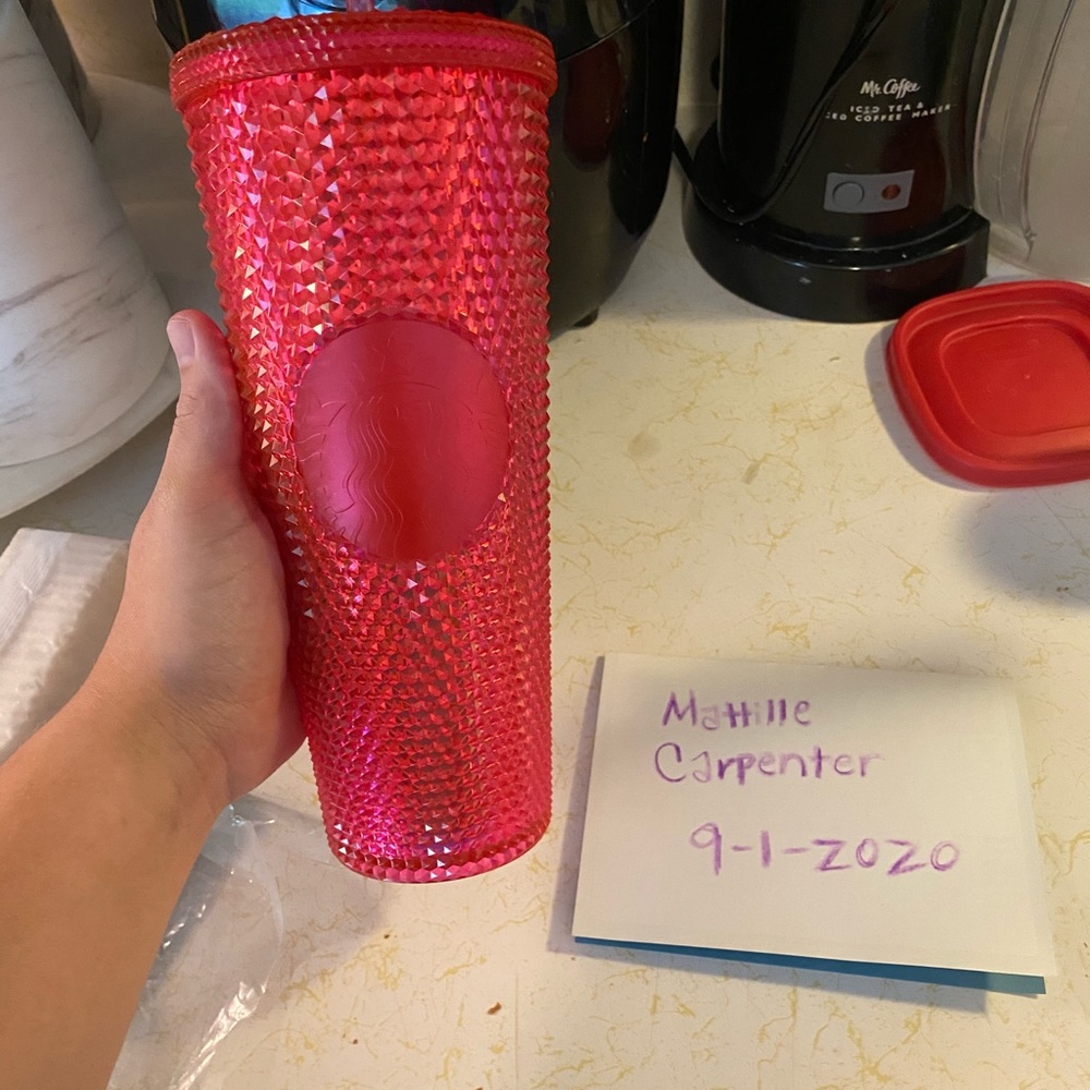 Hot pink studded Starbucks